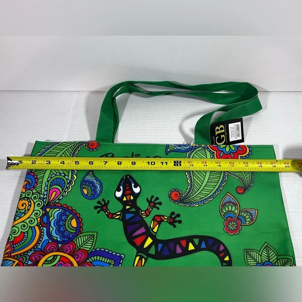 Elegance simplified  Light Colorful Gecko Beach Bag